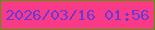 文字の大きさ：2、枠の色：579901、背景の色：f93b87、文字の色：6539db 無料ブログパーツのブログ時計
