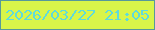 文字の大きさ：5、枠の色：57999a、背景の色：d9f549、文字の色：5fdbdb 無料ブログパーツのブログ時計