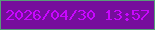 文字の大きさ：5、枠の色：579c78、背景の色：760d9c、文字の色：c907fe 無料ブログパーツのブログ時計