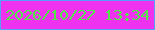 文字の大きさ：3、枠の色：579efa、背景の色：ef32f0、文字の色：52e64b 無料ブログパーツのブログ時計