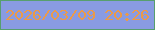 文字の大きさ：2、枠の色：579f6e、背景の色：899be2、文字の色：eb9a49 無料ブログパーツのブログ時計