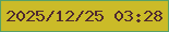 文字の大きさ：4、枠の色：57a067、背景の色：cbbb28、文字の色：4e292f 無料ブログパーツのブログ時計