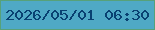 文字の大きさ：2、枠の色：57a179、背景の色：4fa9c5、文字の色：094171 無料ブログパーツのブログ時計