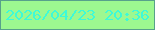 文字の大きさ：2、枠の色：57a18b、背景の色：9cf890、文字の色：3efad7 無料ブログパーツのブログ時計