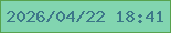 文字の大きさ：5、枠の色：57a24e、背景の色：82d5b0、文字の色：3d7789 無料ブログパーツのブログ時計