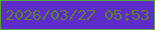 文字の大きさ：3、枠の色：57a43f、背景の色：5e2cc8、文字の色：5a812c 無料ブログパーツのブログ時計