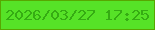 文字の大きさ：1、枠の色：57a601、背景の色：56e227、文字の色：35ac13 無料ブログパーツのブログ時計