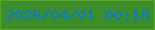 文字の大きさ：1、枠の色：57a720、背景の色：3d8e2a、文字の色：0679d2 無料ブログパーツのブログ時計
