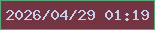 文字の大きさ：5、枠の色：57a87b、背景の色：733541、文字の色：c5d0ec 無料ブログパーツのブログ時計