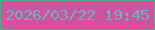 文字の大きさ：1、枠の色：57a887、背景の色：ce549e、文字の色：64b8c6 無料ブログパーツのブログ時計