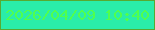 文字の大きさ：3、枠の色：57aa31、背景の色：2aeda9、文字の色：50ff4d 無料ブログパーツのブログ時計