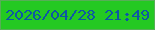 文字の大きさ：4、枠の色：57ae57、背景の色：24c922、文字の色：0d57a4 無料ブログパーツのブログ時計