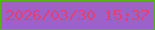 文字の大きさ：4、枠の色：57b417、背景の色：9c62c7、文字の色：e04075 無料ブログパーツのブログ時計