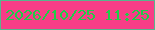 文字の大きさ：2、枠の色：57b58d、背景の色：f83d87、文字の色：20cc48 無料ブログパーツのブログ時計