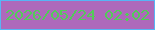 文字の大きさ：2、枠の色：57b5f5、背景の色：ae69bb、文字の色：53cb59 無料ブログパーツのブログ時計