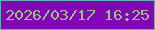 文字の大きさ：4、枠の色：57b7ad、背景の色：8206b8、文字の色：96c678 無料ブログパーツのブログ時計
