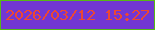 文字の大きさ：2、枠の色：57b914、背景の色：7237d2、文字の色：ed4731 無料ブログパーツのブログ時計