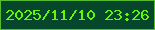 文字の大きさ：5、枠の色：57bb30、背景の色：06472c、文字の色：60fa03 無料ブログパーツのブログ時計