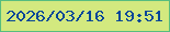 文字の大きさ：5、枠の色：57bd7f、背景の色：d3e97f、文字の色：044698 無料ブログパーツのブログ時計
