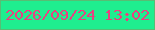 文字の大きさ：1、枠の色：57be74、背景の色：1fee8f、文字の色：e84181 無料ブログパーツのブログ時計