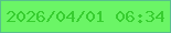 文字の大きさ：4、枠の色：57bf8b、背景の色：6bf566、文字の色：37cd2f 無料ブログパーツのブログ時計