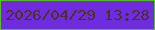 文字の大きさ：2、枠の色：57c01e、背景の色：6d2cdf、文字の色：552e23 無料ブログパーツのブログ時計