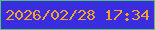 文字の大きさ：3、枠の色：57c078、背景の色：3a2cdf、文字の色：f8a029 無料ブログパーツのブログ時計