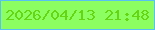 文字の大きさ：1、枠の色：57c1f2、背景の色：8cfe62、文字の色：64d712 無料ブログパーツのブログ時計