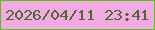 文字の大きさ：1、枠の色：57c30f、背景の色：f1abe2、文字の色：4f6733 無料ブログパーツのブログ時計
