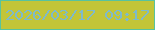 文字の大きさ：4、枠の色：57c39f、背景の色：c2c538、文字の色：7ebacb 無料ブログパーツのブログ時計