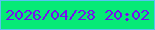 文字の大きさ：3、枠の色：57c3f1、背景の色：07ea76、文字の色：770eed 無料ブログパーツのブログ時計