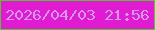 文字の大きさ：5、枠の色：57c431、背景の色：e01bd2、文字の色：d498e8 無料ブログパーツのブログ時計