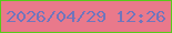 文字の大きさ：4、枠の色：57ca1a、背景の色：e9798b、文字の色：7175bc 無料ブログパーツのブログ時計
