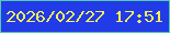 文字の大きさ：3、枠の色：57caae、背景の色：203be7、文字の色：f9ed57 無料ブログパーツのブログ時計