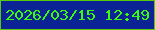 文字の大きさ：1、枠の色：57cb06、背景の色：0b2395、文字の色：3afa10 無料ブログパーツのブログ時計
