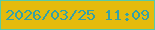 文字の大きさ：5、枠の色：57cba6、背景の色：e4bb0d、文字の色：35a1a6 無料ブログパーツのブログ時計