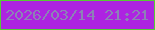 文字の大きさ：1、枠の色：57cc35、背景の色：ad24e1、文字の色：8c82b6 無料ブログパーツのブログ時計
