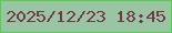 文字の大きさ：4、枠の色：57cc4d、背景の色：9ac5a3、文字の色：743947 無料ブログパーツのブログ時計