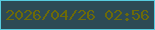 文字の大きさ：1、枠の色：57ccdf、背景の色：2d4a55、文字の色：6c6a08 無料ブログパーツのブログ時計