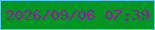 文字の大きさ：5、枠の色：57cce3、背景の色：009624、文字の色：93199f 無料ブログパーツのブログ時計