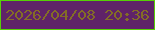 文字の大きさ：3、枠の色：57cf06、背景の色：5f2368、文字の色：836d26 無料ブログパーツのブログ時計