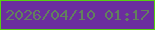 文字の大きさ：3、枠の色：57d010、背景の色：6b2e9e、文字の色：62815d 無料ブログパーツのブログ時計