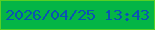 文字の大きさ：3、枠の色：57d025、背景の色：04b546、文字の色：0a53b2 無料ブログパーツのブログ時計