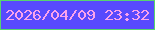 文字の大きさ：2、枠の色：57d46e、背景の色：584afd、文字の色：f9a3ec 無料ブログパーツのブログ時計