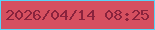 文字の大きさ：1、枠の色：57d5f8、背景の色：d65060、文字の色：8a233d 無料ブログパーツのブログ時計