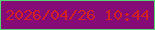文字の大きさ：5、枠の色：57d773、背景の色：850c77、文字の色：d12025 無料ブログパーツのブログ時計