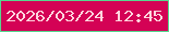 文字の大きさ：1、枠の色：57d78f、背景の色：d40255、文字の色：fed5de 無料ブログパーツのブログ時計