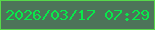 文字の大きさ：2、枠の色：57d84a、背景の色：4d7459、文字の色：09e94b 無料ブログパーツのブログ時計