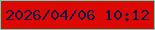 文字の大きさ：1、枠の色：57d9ba、背景の色：de0802、文字の色：0e184c 無料ブログパーツのブログ時計