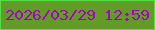 文字の大きさ：1、枠の色：57dd43、背景の色：629b28、文字の色：a305bd 無料ブログパーツのブログ時計